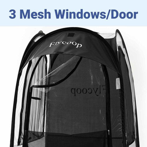 Flycoop Sports Tent - Portable Pop-Up Shelter for 1 Person | 37" L x 37" W x 63" H Winter Camping Pod