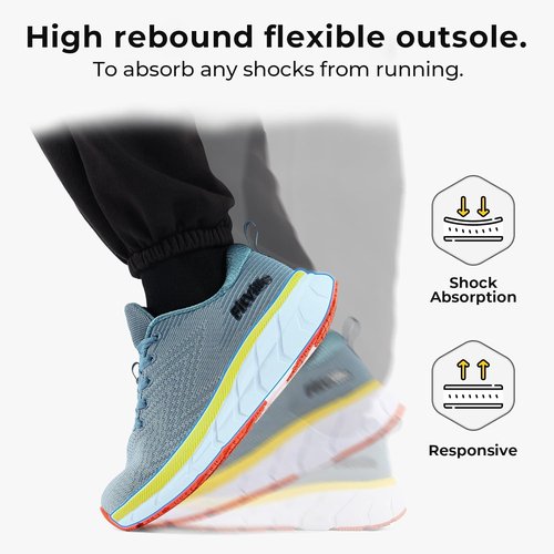 FitVille Wide Walking Shoes - Comfortable Lightweight Design with Non-Slip Cushioned Support for Men