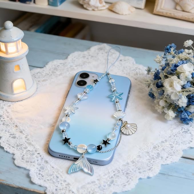 Cute Beaded Camera Wrist Strap for Phone, Digital Camera Charm Lanyard