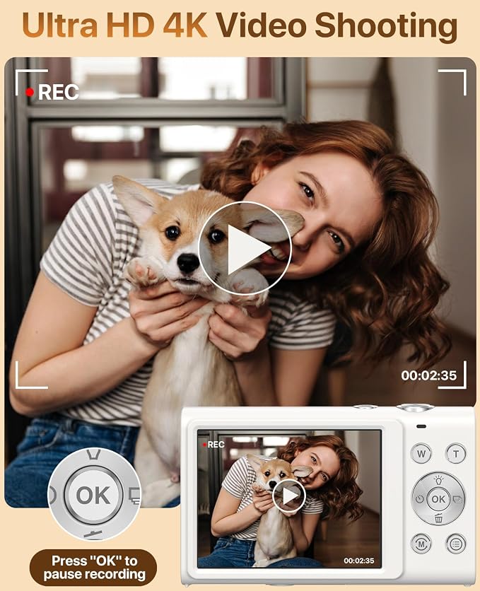 Digital Camera, 4K Vlogging Camera