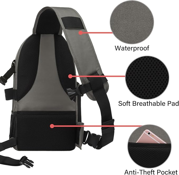 MOSISO Camera Sling Bag, DSLR/SLR/Mirrorless Camera Case Shockproof Photography