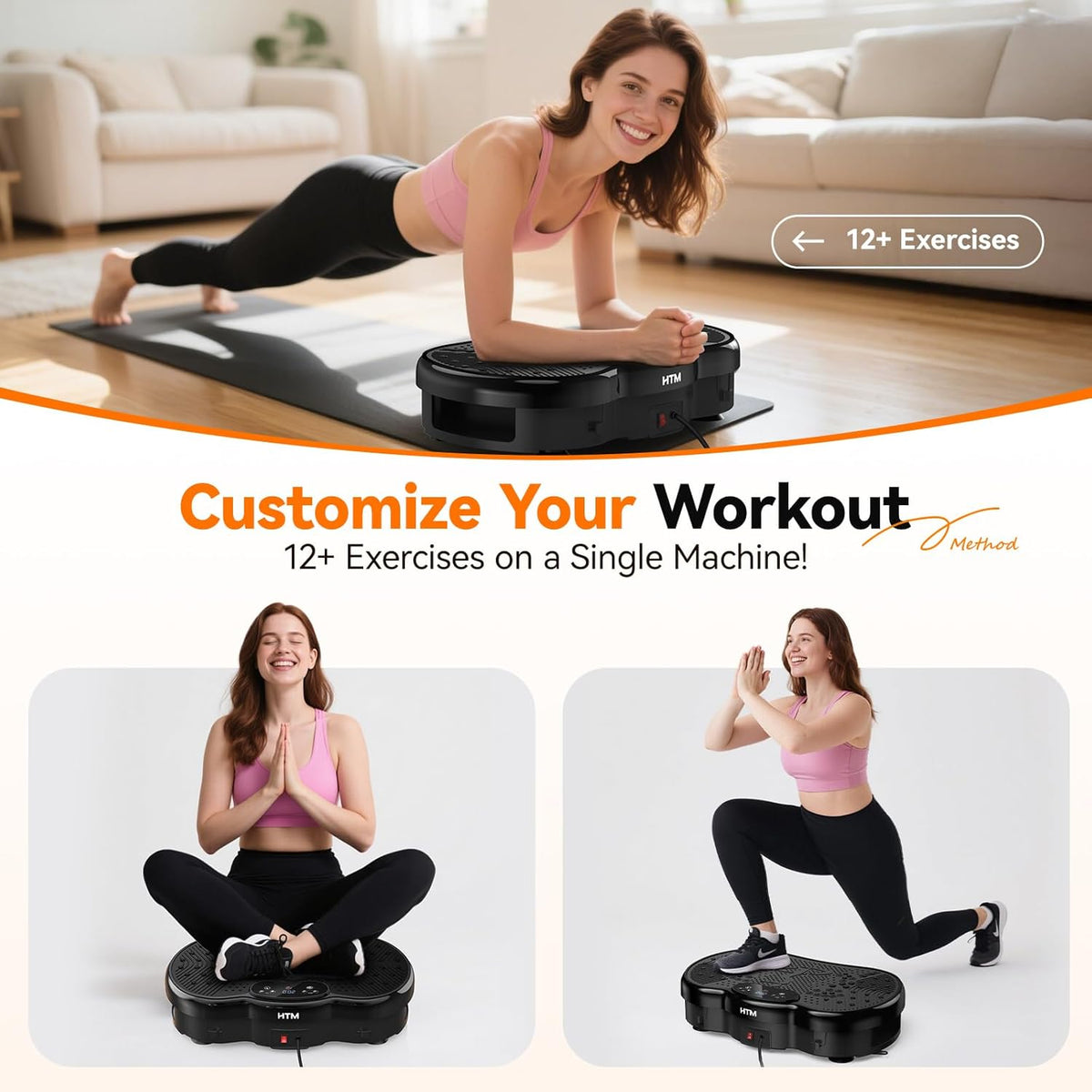 Skiennix Vibration Plate Exercise Machine - Whole Body Shake Plate for Weight Loss | 300 Lbs Capacity, 120-Speed, 9 Workout Modes