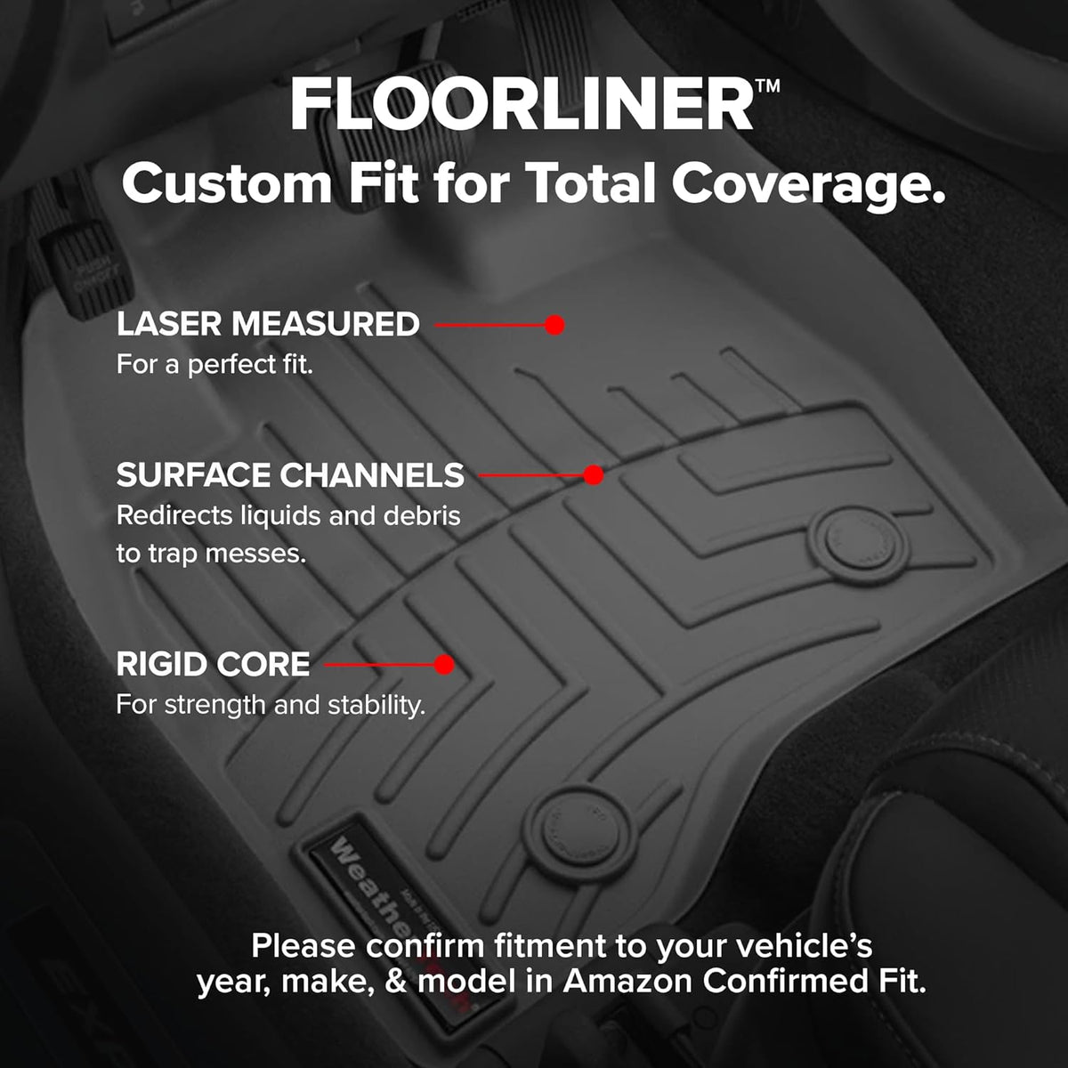 WeatherTech Custom Fit FloorLiners for Nissan Rogue - 1st & 2nd Row (4417701-4416442), Black