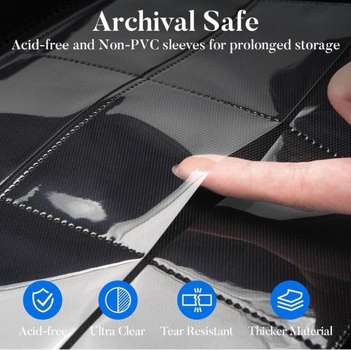 Fabmaker Premium 9 Pocket Card Binder - Sturdy Trading Card Album for 360 Cards | Navy Blue
