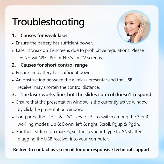 Norwii Rechargeable Bluetooth Presentation Clicker