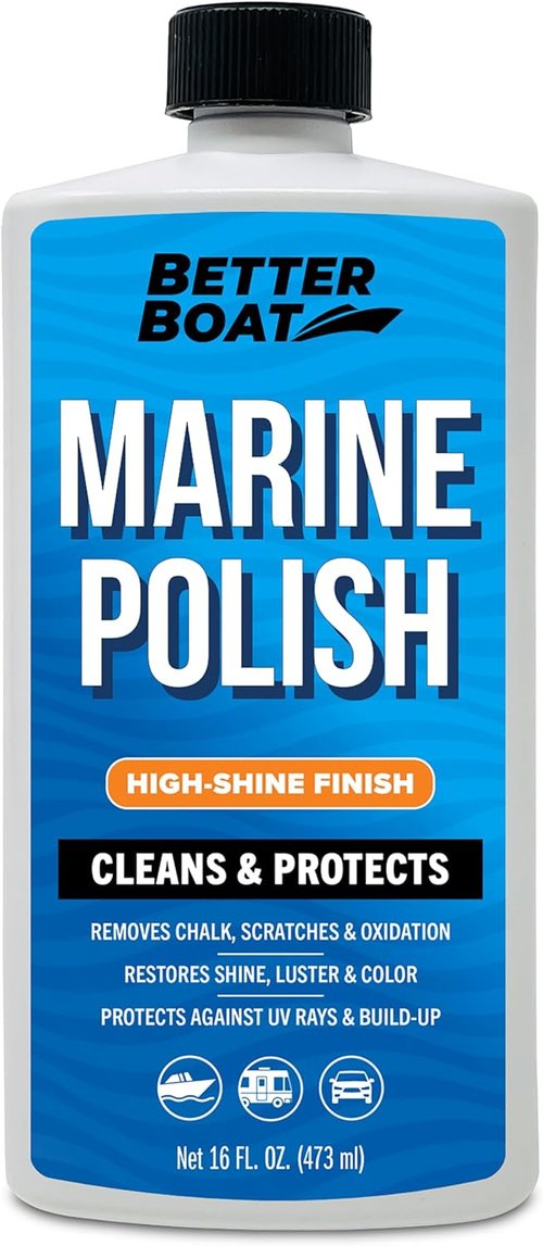 Better Boat Marine Polish - High-Gloss Gel Coat Restorer with UV Protection for Fiberglass & Metal
