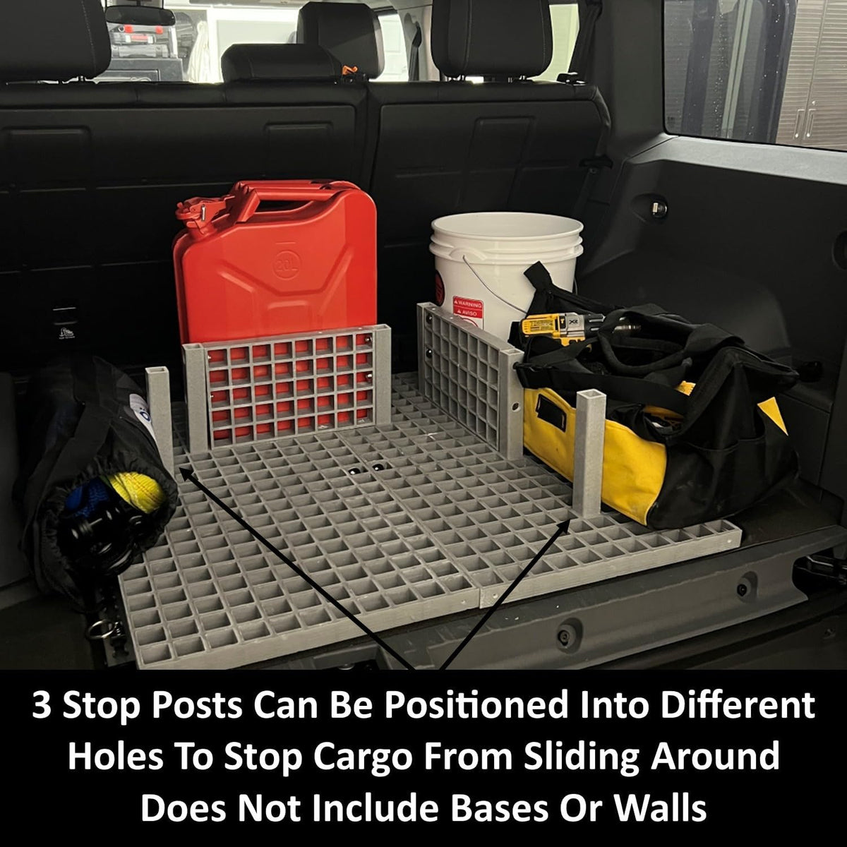 Keyfit Tools Gridius-Maximus Stop Post (3pk) Truck Bed Organizer Cargo Containment System Modular Divider for Trunks SUV Tailgates Trailers Expandable Storage Secure Your Load ~Does Not Include Base