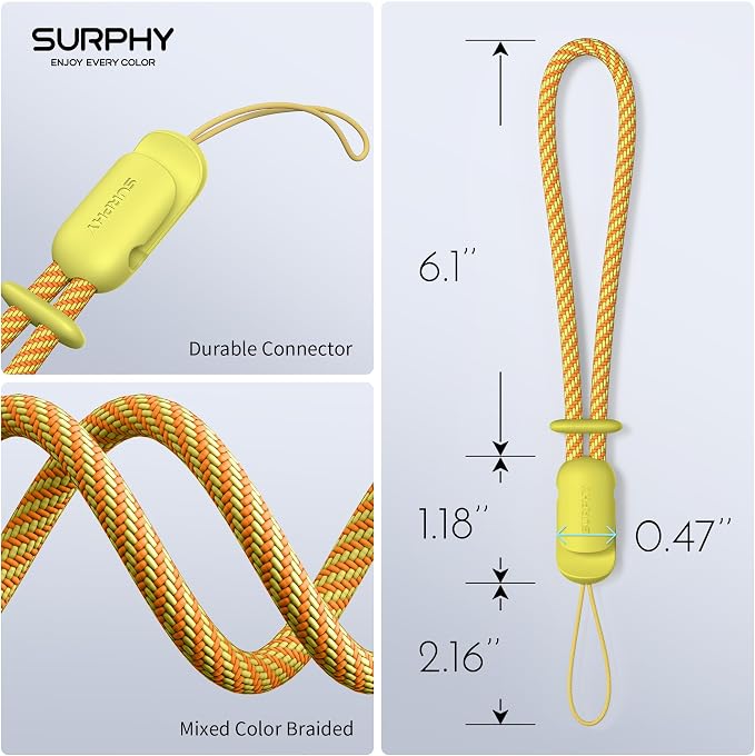 SURPHY 2 Pack Phone Lanyard for Cellphone Case, Phone Wrist Strap for Case