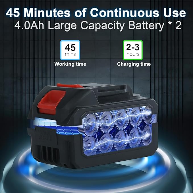 Cordless 1450 PSI Pressure Wassher Brushless, 2 * 4000mAH Batteries