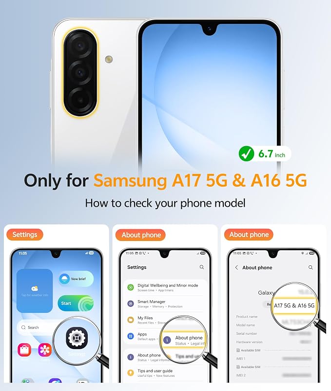 FNTCASE for Galaxy A17/A16 5G Phone Case: for Samsung A17 Cases Matte