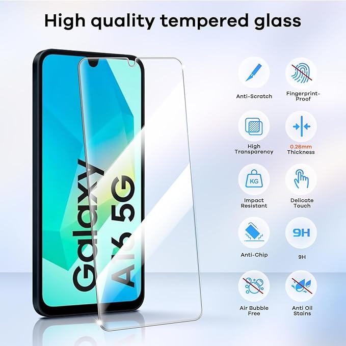 4+4 Pack for Samsung Galaxy A16 5G Screen Protector & Phone Camera Lens