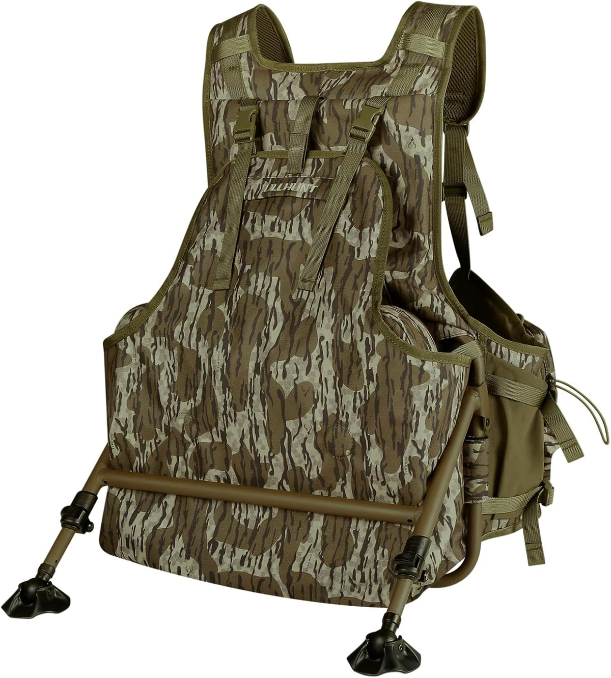 UIIHUNT Turkey Hunting Vest - Adjustable Camo Gear with Seat Cushion & Game Pouch | Memory Foam Comfort
