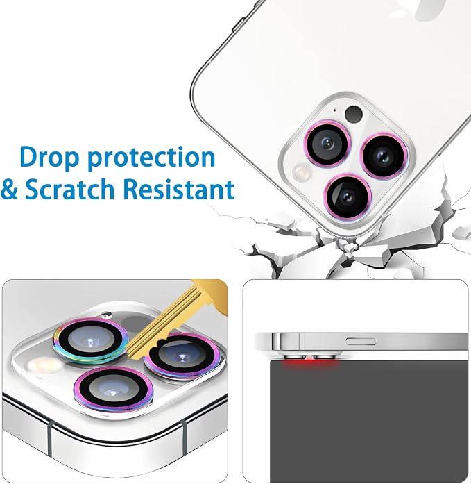 Dengduoduo 3 Pack Tempered Glass Camera Lens Protector