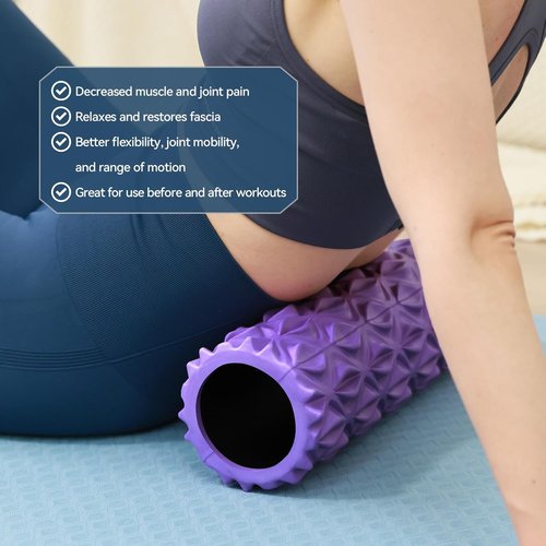 Foam Roller - 15-Inch Deep Tissue Massager for Myofascial Release & Muscle Recovery | Purple