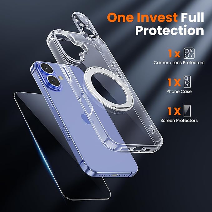 toushion 3 in 1 for iPhone 16 Case Clear