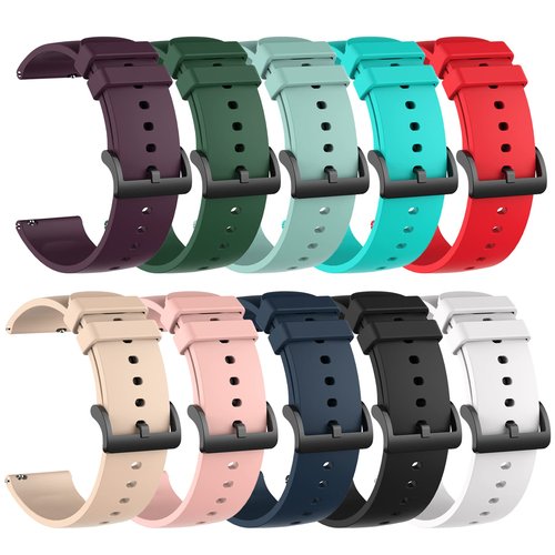 FitTurn [10-Pack] Compatible with Cubitt Aura/Aura Pro/CT2 Pro/CT4/Viva Pro/Viva Smartwatch Strap, 22mm Soft Silicone Glossy Replacement Wristband Sport Band Bracelet for Aura/Aura pro, for Men/Women