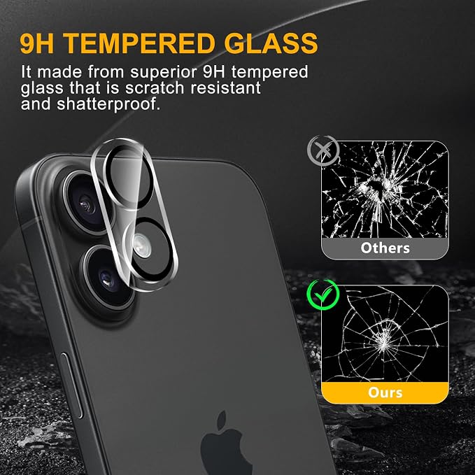 3 Pack Camera Lens Protector for iPhone 17 / iPhone 16 / iPhone 16 Plus
