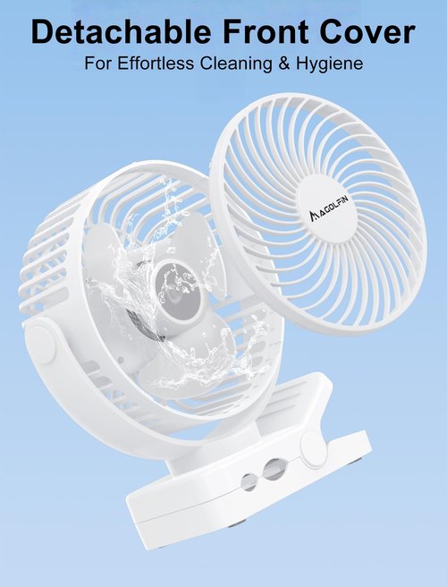 Magnetic Clip on Fan for Golf Cart, 12000mAH Battery Operated Portable Fan with 3 Speeds, LED Lantern, Magnetic Base, Suitable for EZGO Club Car Yamaha, Golf Cart & Cruise Ship Accessories