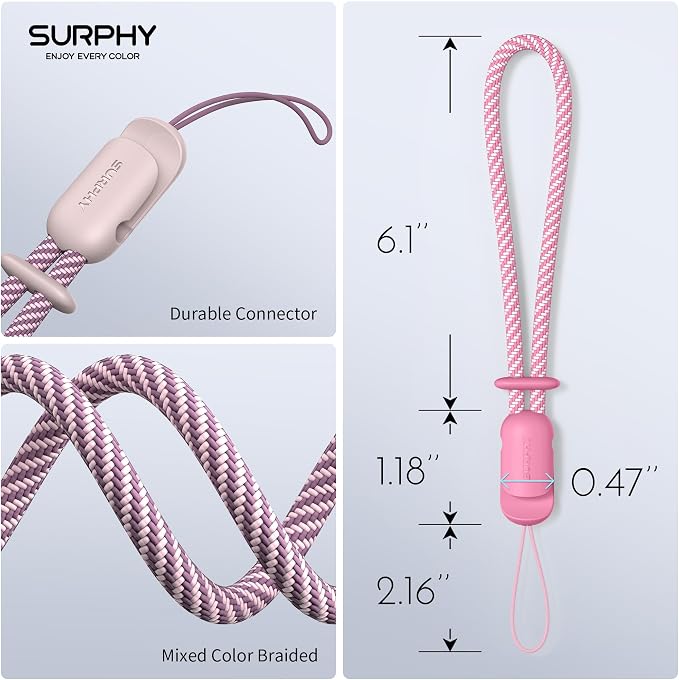 SURPHY 2 Pack Phone Lanyard for Cellphone Case, Phone Wrist Strap for Case