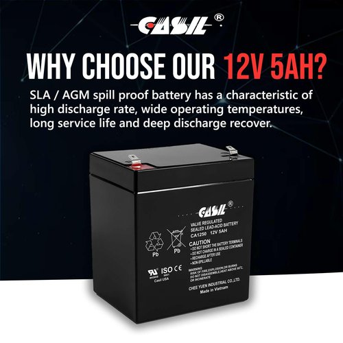 Casil 12V 5AH Replacement Battery Compatible with Razor E125 E150 Electric Scooter Battery