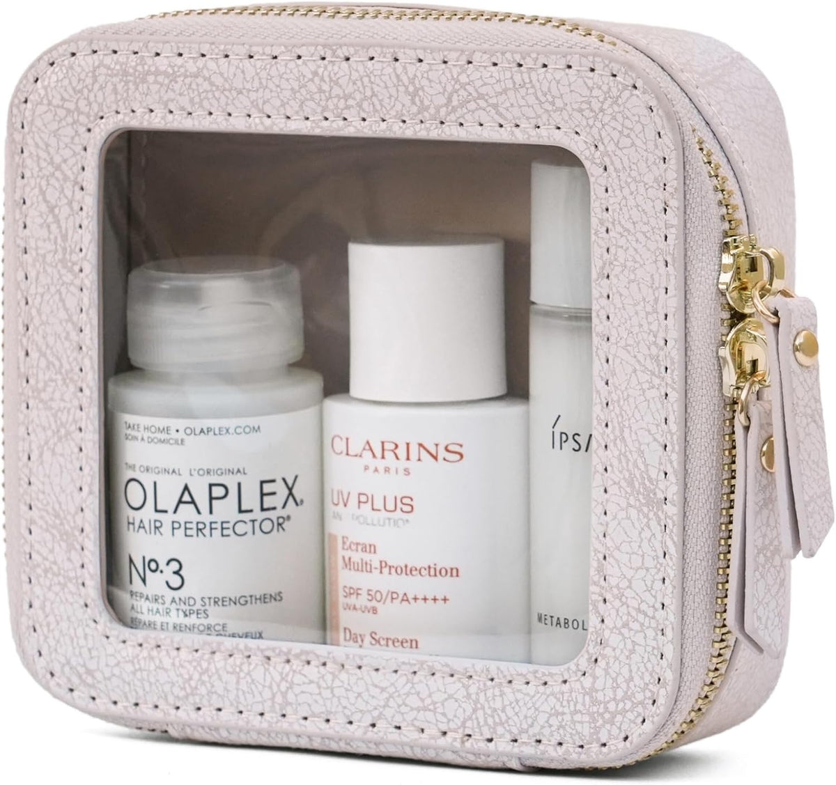 Popvibe Clear Makeup Bag Travel Cosmetic Case Transparent Toiletry Bag with Zipper, Portable Make Up Organizer Traveling Compact Car Bag for Essentials, Light Pink, Mini