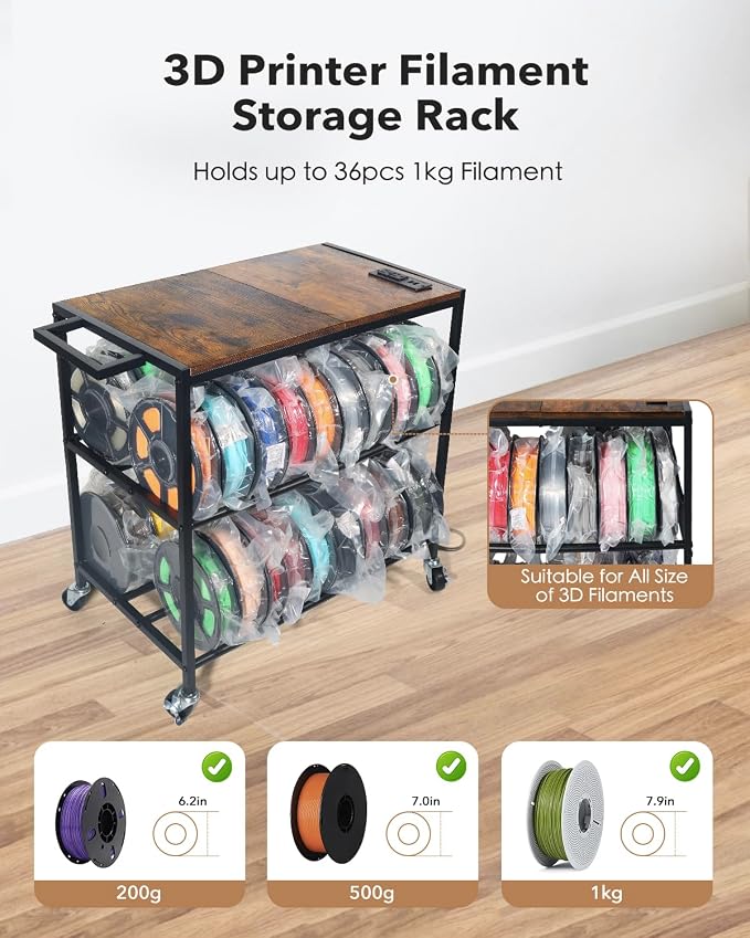 3D Printer Stand with Filaments Storage-Small 3D Printer Table