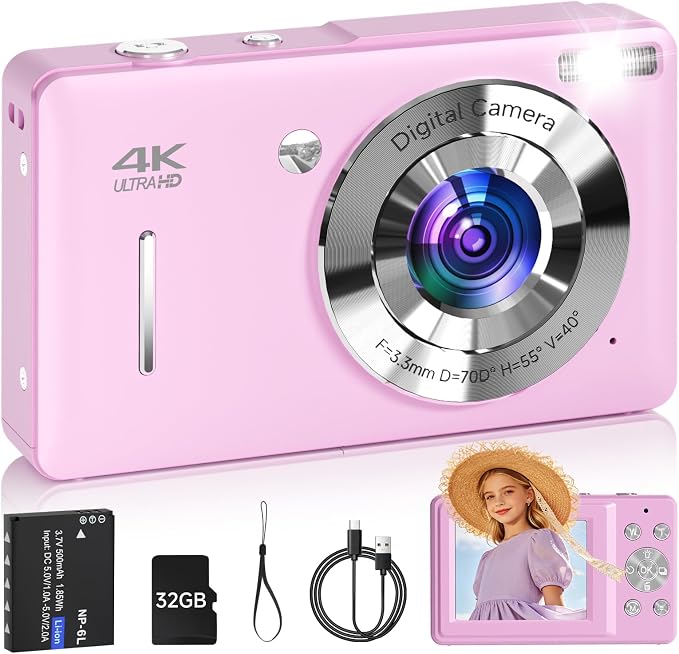 Digital Camera, FHD 1080P 44MP Point and Shoot Digital Camera