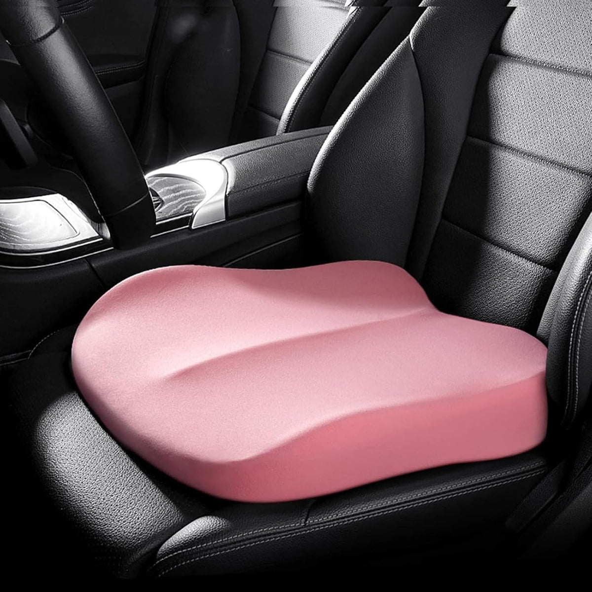 Wedge Car Seat Cushions for Driving, Adult Booster Seat Cushion for Car Truck Driver, Memory Foam Butt Cushion for Office Chair Wheelchair Home, Cloth Grey