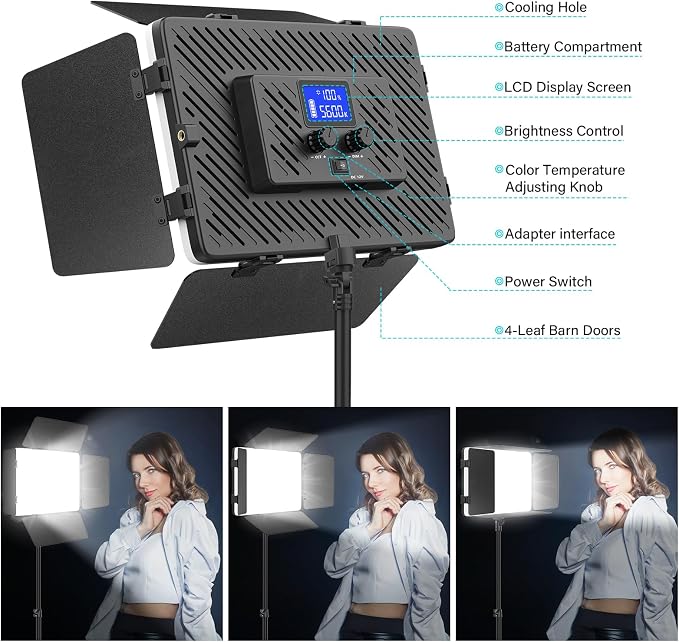 Unicucp 2 Pack Led Video Light Panel Lighting Kit