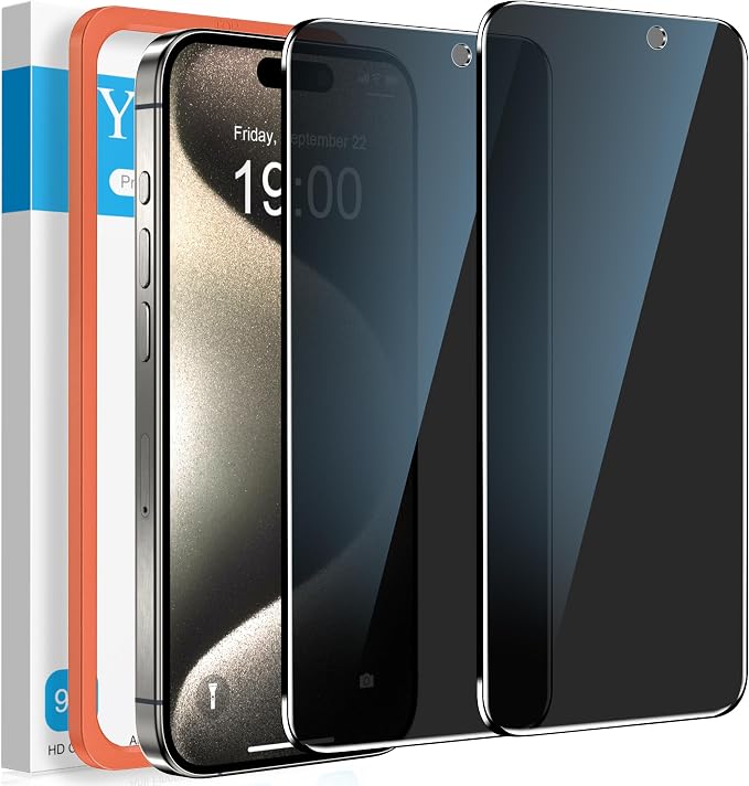 YMHML 2 Pack for iPhone 15 Pro Max/iPhone 16 Plus /15 Plus Privacy Screen
