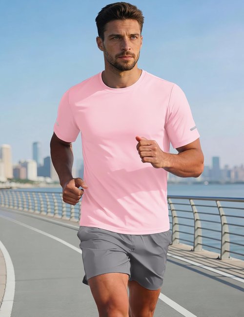 MAGCOMSEN Men's Athletic Short Sleeve Workout Shirt - UPF 50+ Sun Protection for Gym & Running