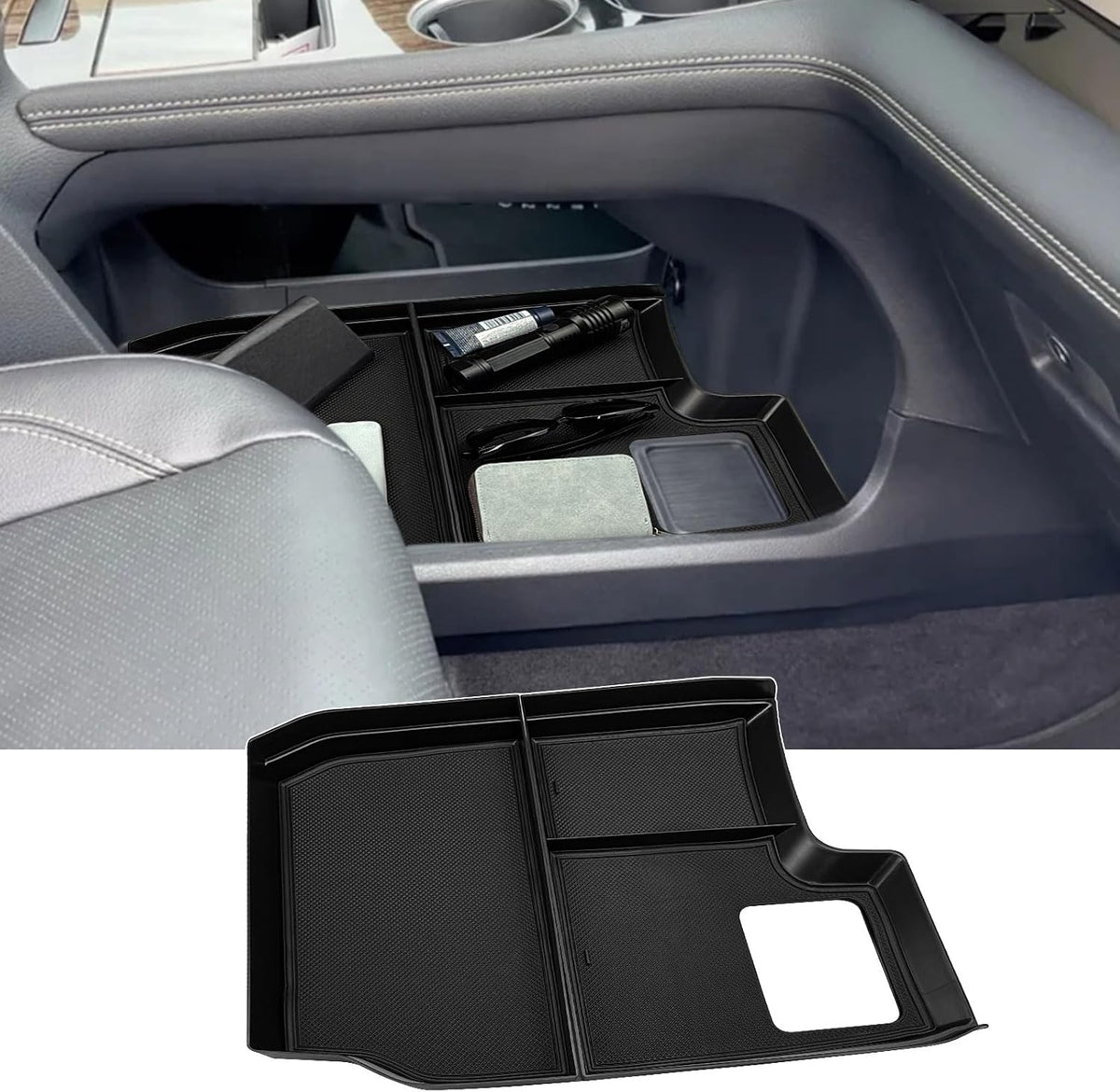 Zxiaochun Center Console Organizer Compatible with 2021-2026 Toyota Sienna Accessories, Armrest Box Secondary Storage, Center Console Tray ABS Plastic