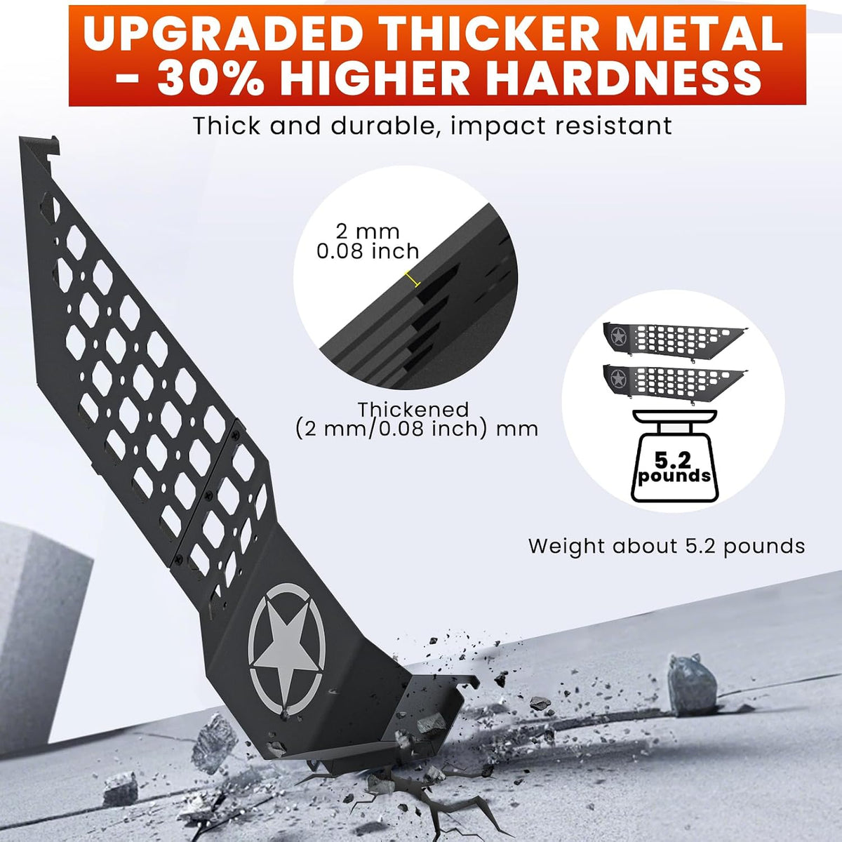 Eamplest Metal Front Door Storage Box for Jeep Wrangler JL JLU 2018-2026