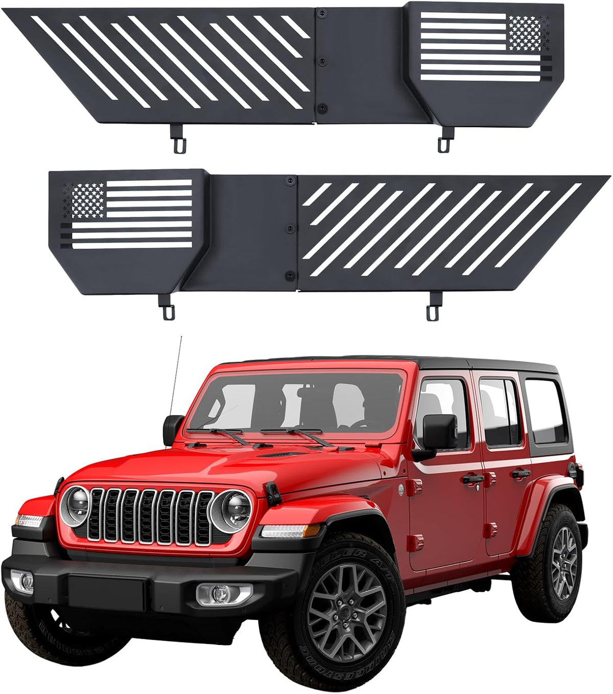 Heavy-Duty MOLLE Metal Front Door Organizer Box for Jeep 2-Pack Front Door Panel Storage Replacement System with No-Drill Installation