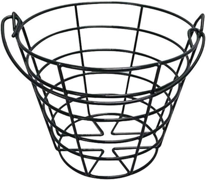 Metal Range Golf Ball Baskets with Handle, Golf Ball Storage Bucket, Holds 50 Golf Balls (Golf Balls Not Included).