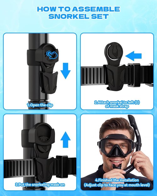 Aegend Diving Dry Snorkel - Top Dry Valve Snorkeling Gear for Adults & Youth | Perfect for Freediving & Swimming