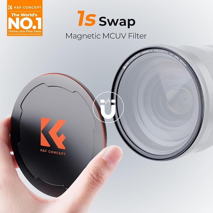 K&F CONCEPT 77mm Magnetic MC UV Lens Protection Filter + Lens Filter Cap