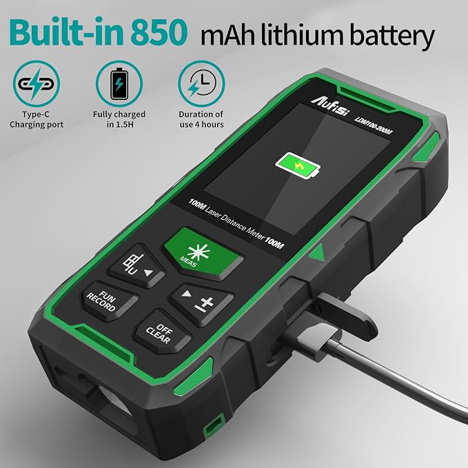 Dual Laser Measuring Tool, 656FT Rechargeable Laser Distance Meter 6 Units