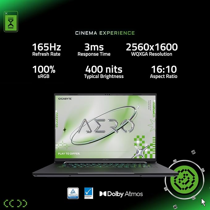 GIGABYTE AERO X16; Copilot+ PC - 165Hz 2560x1600 WQXGA - NVIDIA GeForce RTX 5070 - AMD Ryzen AI 7 350-1TB SSD with 16GB DDR5 RAM - Windows 11 Home - Lunar White