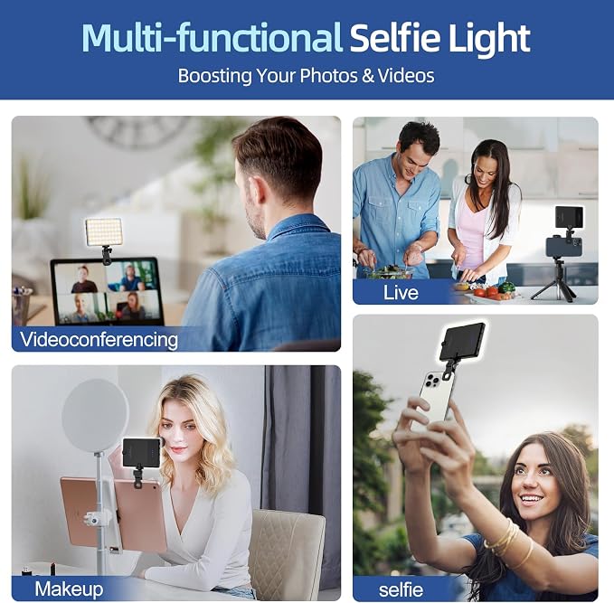Led Selfie Light, Phone Clip, 3000mAh Rechargeable, Photo Light