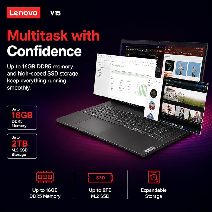 Lenovo New 15.6" FHD Business Laptop(2026-2027 Premium Edition), Intel Powerful Processor, 8GB DDR5, 256GB PCIe, Ultra Slim Design, Wi-Fi 6, 14.5-Hour Battery Life, Windows 11 Pro with MS 365 for Web
