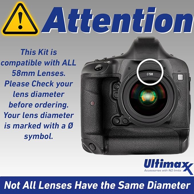 Ultimaxx 58MM Complete Lens Filter Accessory Kit