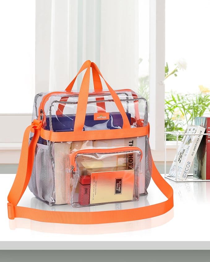 MAY TREE Clear Bag for Stadium Events 12×6×12 Clear Tote Lunch Bag
