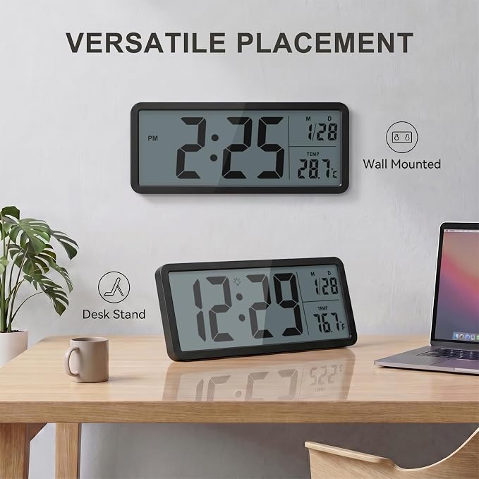 JoFomp 10.5" Large Digital Wall Clock Battery Operated