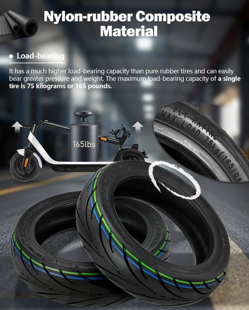 Felixstory 10x2.30-6.5 Tire Vacuum Tubeless Tire, Fit for NIU KQi2 Pro Electric Scooter, Replacement Front Rear Tyre, Non-slip, Explosion Proof 1pc