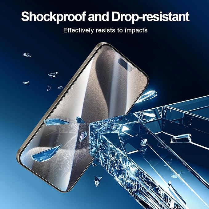 NEW'C 3x for iPhone 15 Pro Max Screen Protector+ 3x Camera Lens Protector
