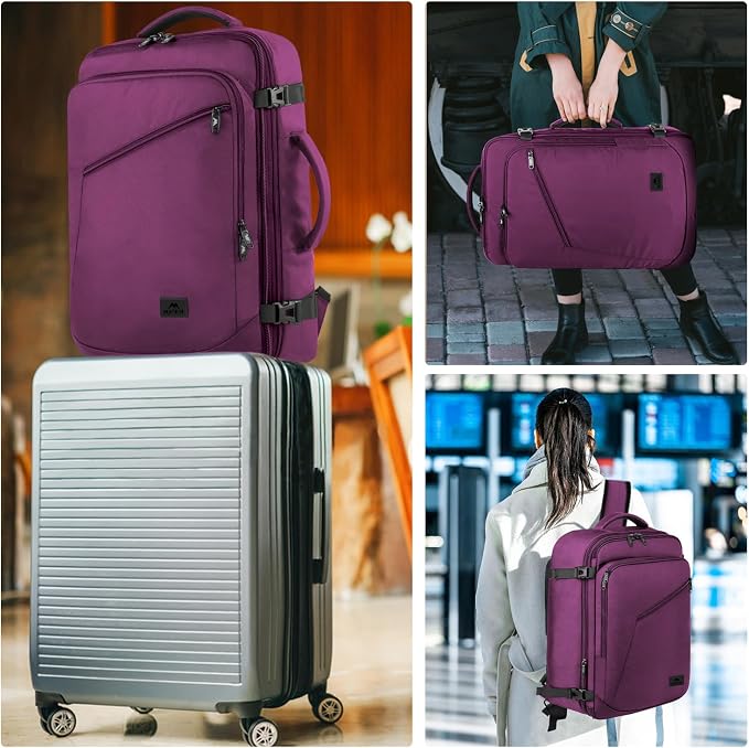 MATEIN Travel Backpack for Women, Expandable Flight Approved Carry on Backpack