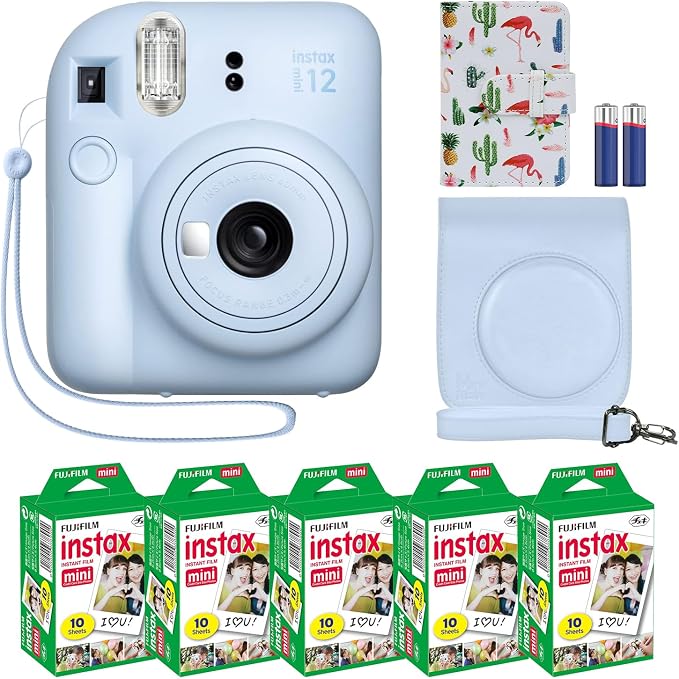 Fujifilm Instax Mini 12 Instant Camera + MiniMate Accessory Bundle & Compatible