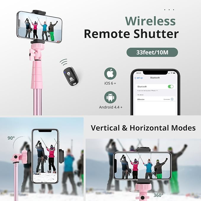 SENSYNE 88" Phone Tripod & Selfie Stick, Extendable Cell Phone Tripod Stand