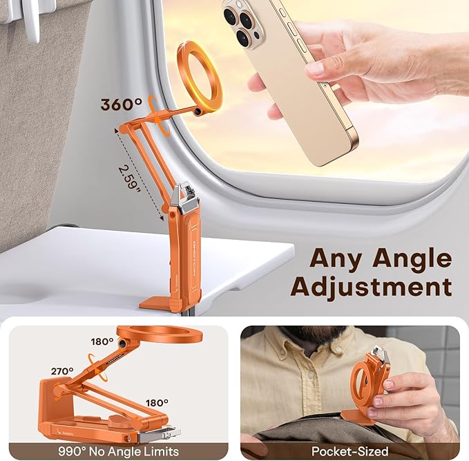 OMOTON TP02 360°Rotating for MagSafe Tripod Mount, Adjustable Aluminum Magnetic